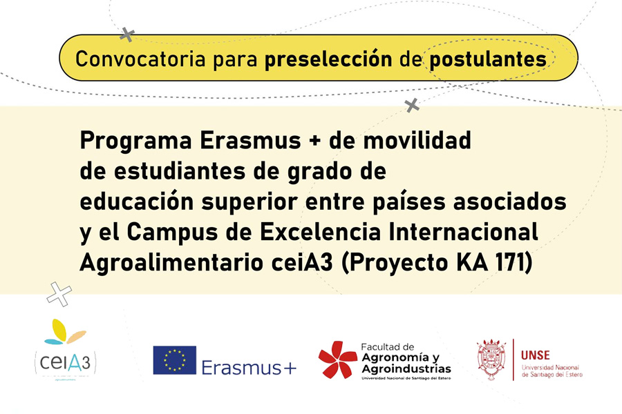 Convocatoria para preselección de postulantes: Programa Erasmus + de movilidad de estudiantes de grado de educación superior