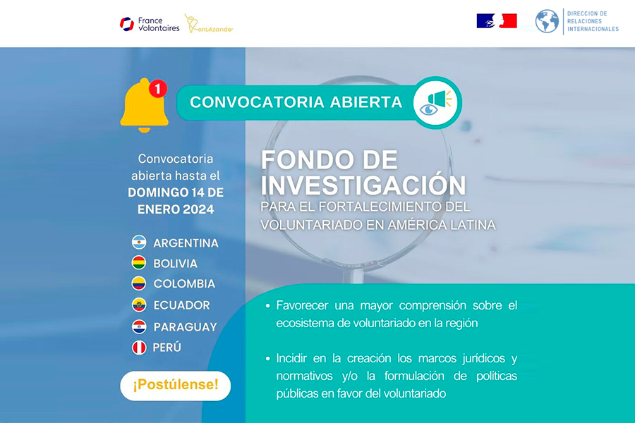 Convocatoria abierta: Fondo de Investigación para el fortalecimiento del Voluntariado en América Latina